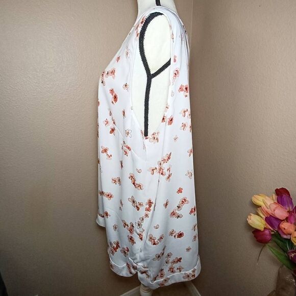 Liz Claiborne Career white floral Sleeveless blouse Size XXL - Picture 2 of 8